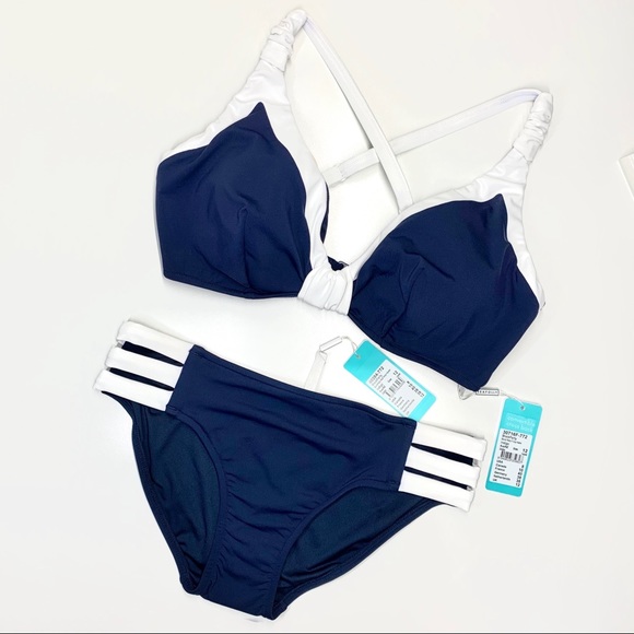 NWT US-8 Seafolly Bikini Set Navy (DD) - Picture 15 of 16